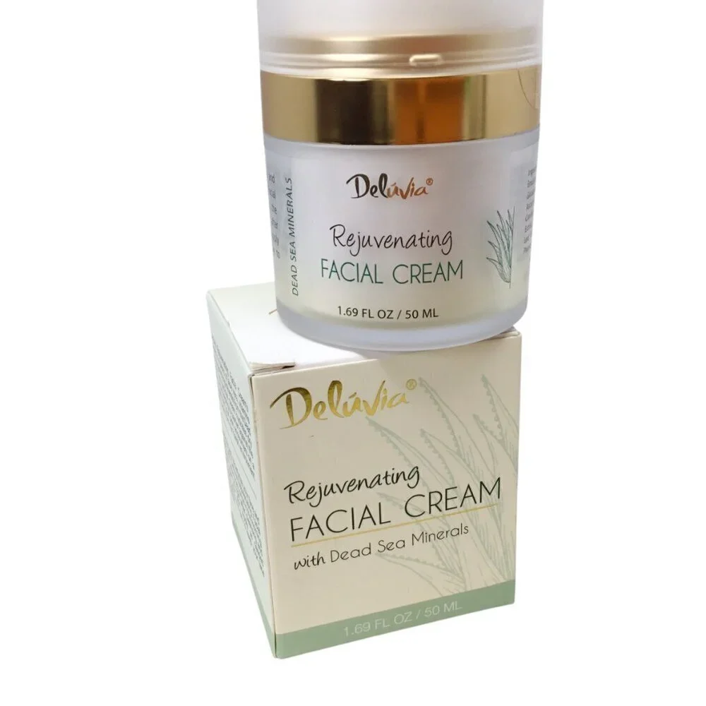 Deluvia Rejuvenating Facial Cream Dead Sea Minerals NIB 1.69 fl oz Aloe Vera